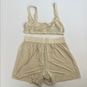 WeWoreWhat Cream Pajama Set – Small Bottoms / Medium Top